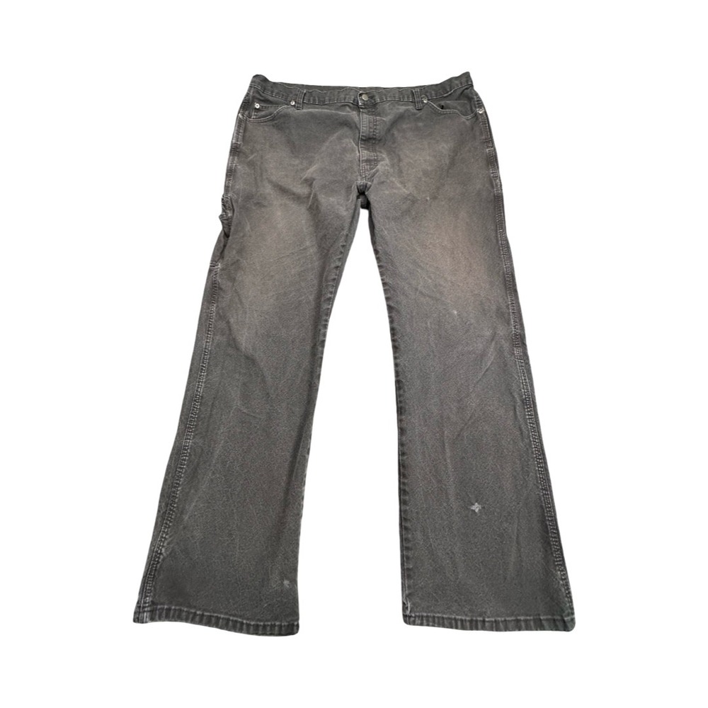 Dickies Carpenter Pants Men 42x30 Black Duck Canvas Relaxed Fit Workwear Utility